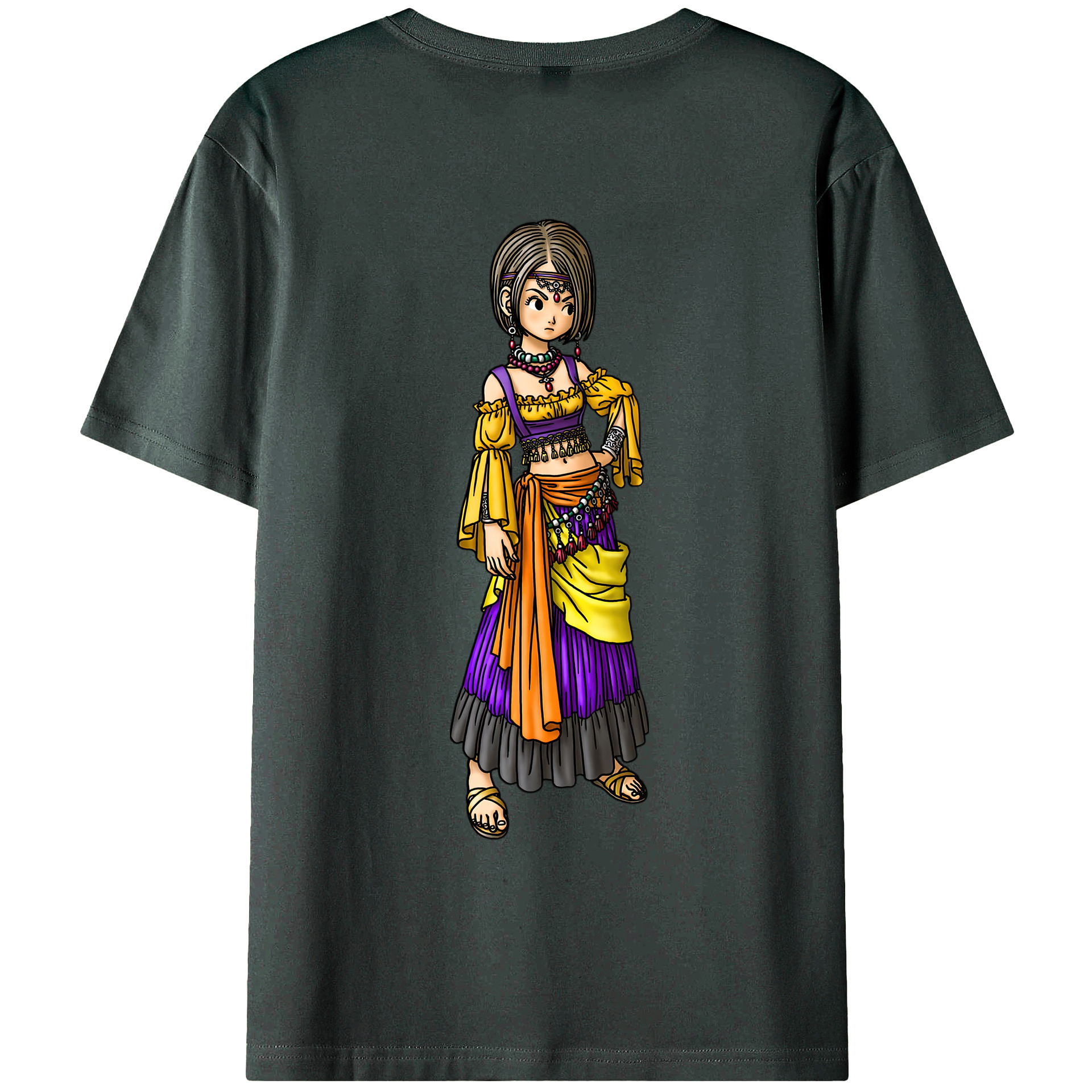 （画像用） ドラゴンクエスト Doragon Kuesuto Dragon Quest 綿100％ メンズ半袖Tシャツ（バックプリント） 通気性